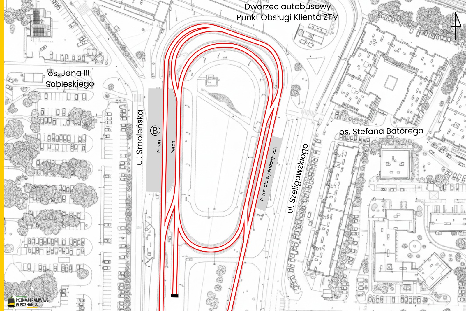 Schemat torowy pętli Pętla Sobieskiego