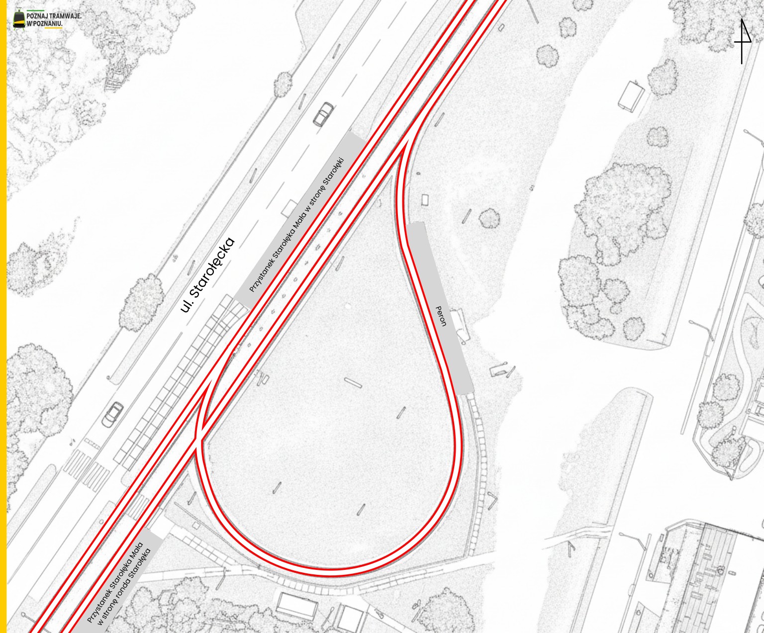 Schemat torowy pętli Pętla Starołęka Mała (Stomil)