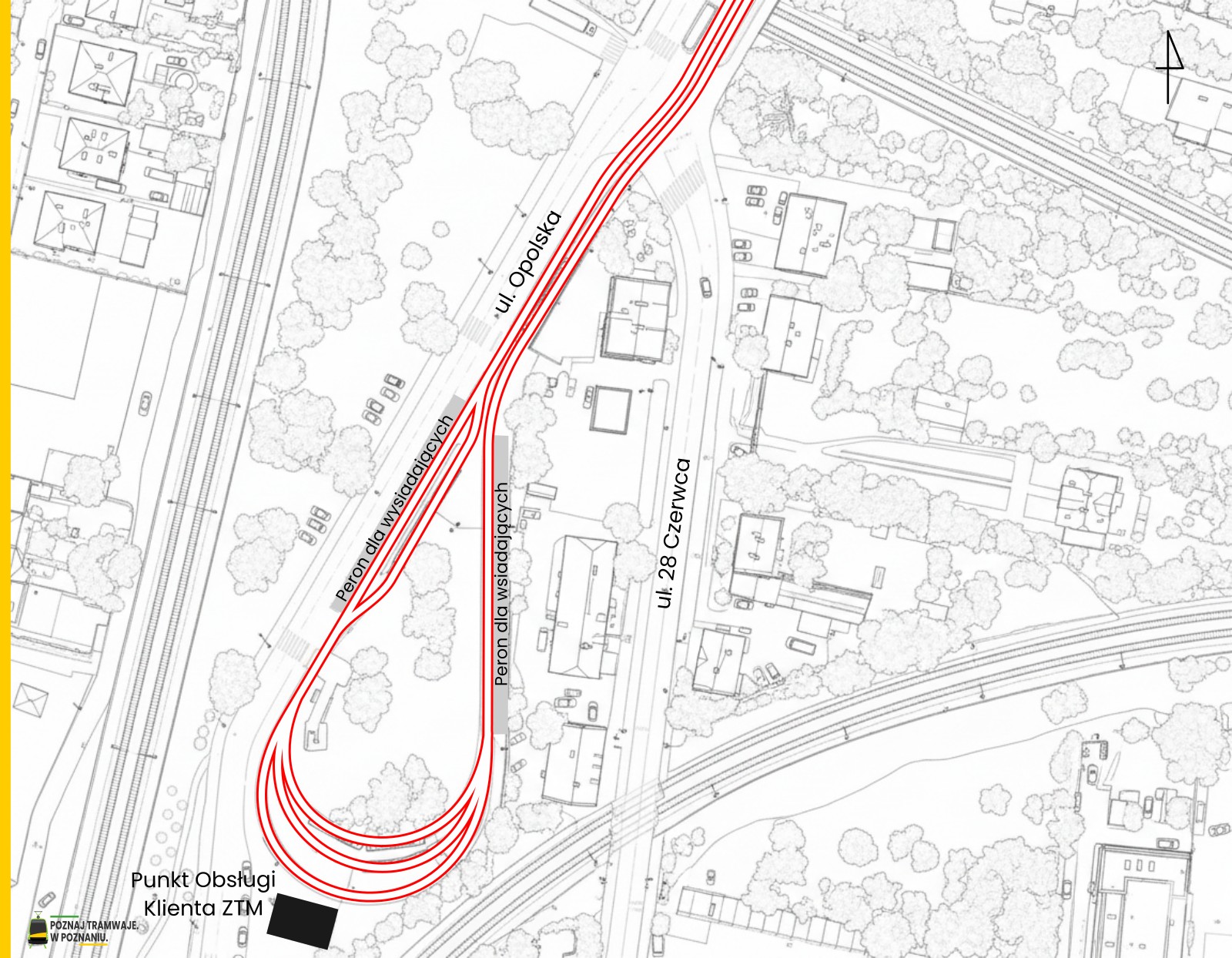 Schemat torowy pętli Pętla Dębiec PKM