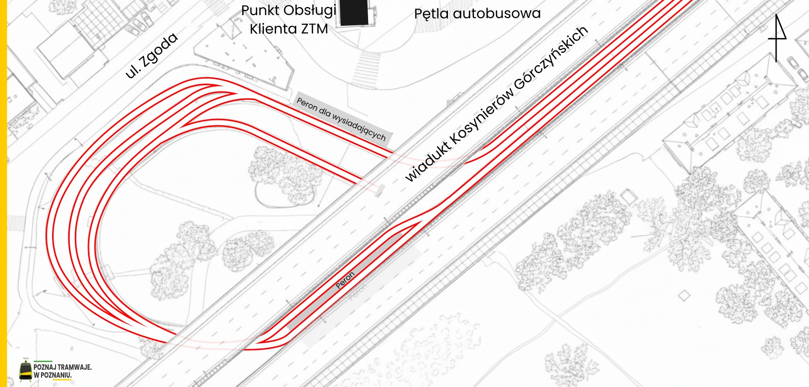 Schemat torowy pętli Pętla Górczyn PKM